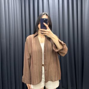 TRANSPARAN GÖMLEK KAHVE