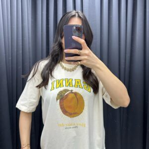 ŞEFTALİ BASKILI TİŞÖRT