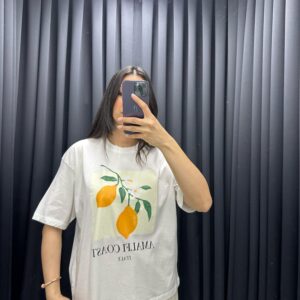 LİMON BASKILI PAMUKLU TİŞÖRT